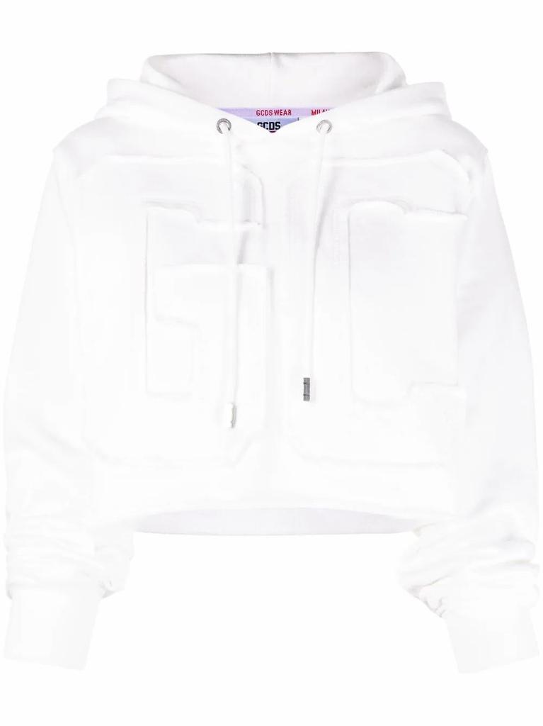 Gcds Women's  White Cotton Sweatshirt商品第1张图片规格展示