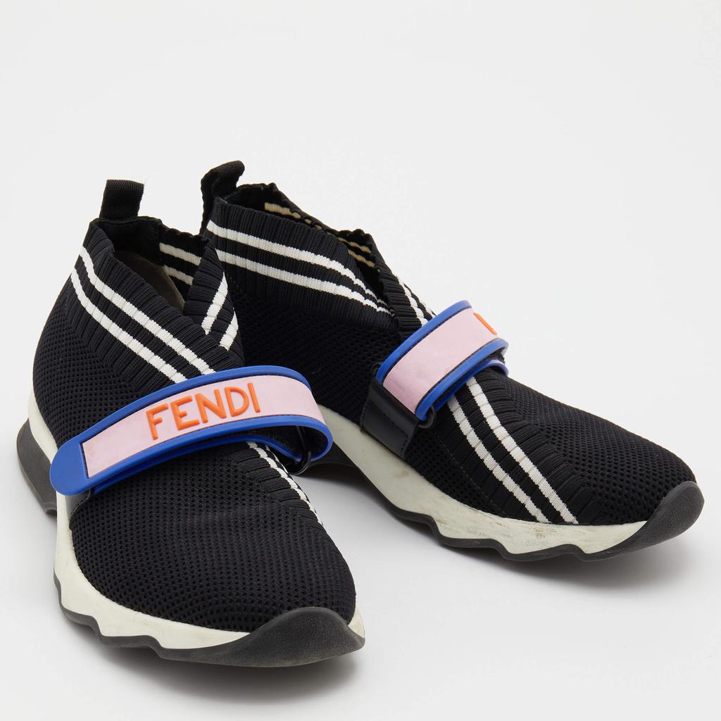 Fendi Black Knit Fabric Rockoko Low Top Sneakers Size 36商品第4张图片规格展示