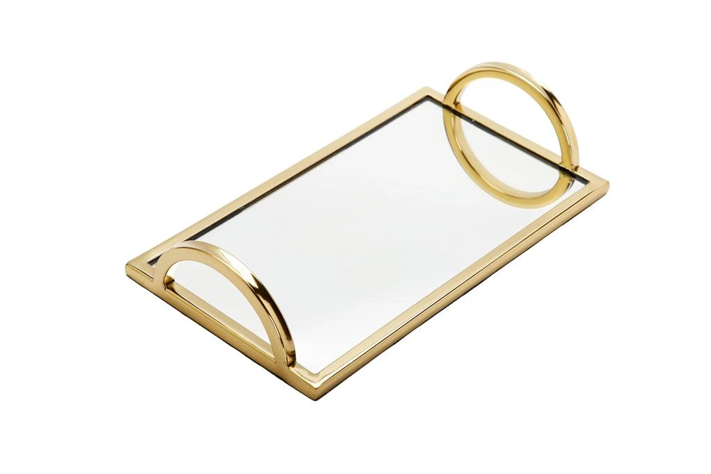 商品Classic Touch Decor|Rectangular Mirror Tray with Gold Handles -12"L,价格¥725,第1张图片