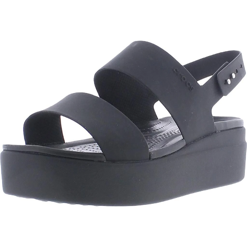 商品Crocs|Crocs Womens Brooklyn Platform Ankle Strap Wedge Sandals,价格¥146,第1张图片