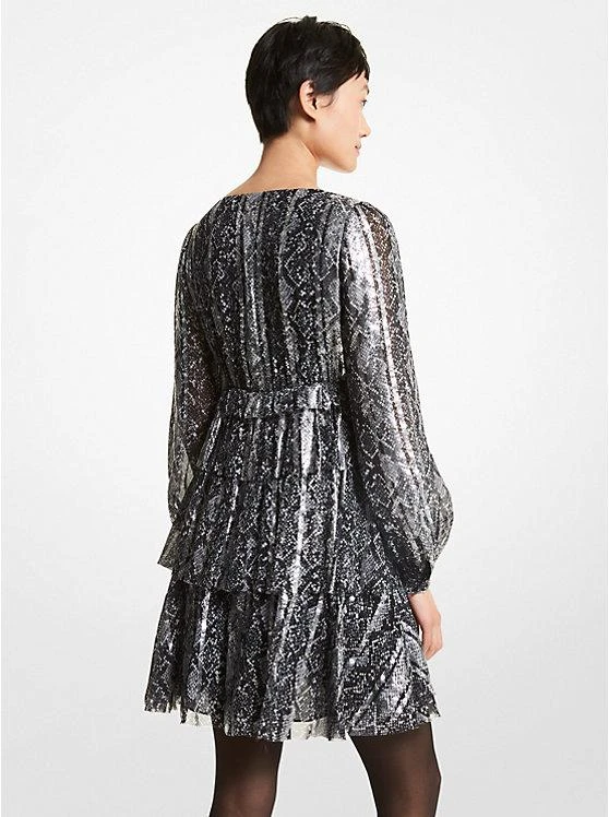 商品Michael Kors|Metallic Snake Jacquard Tiered Dress,价格¥649,第2张图片详细描述