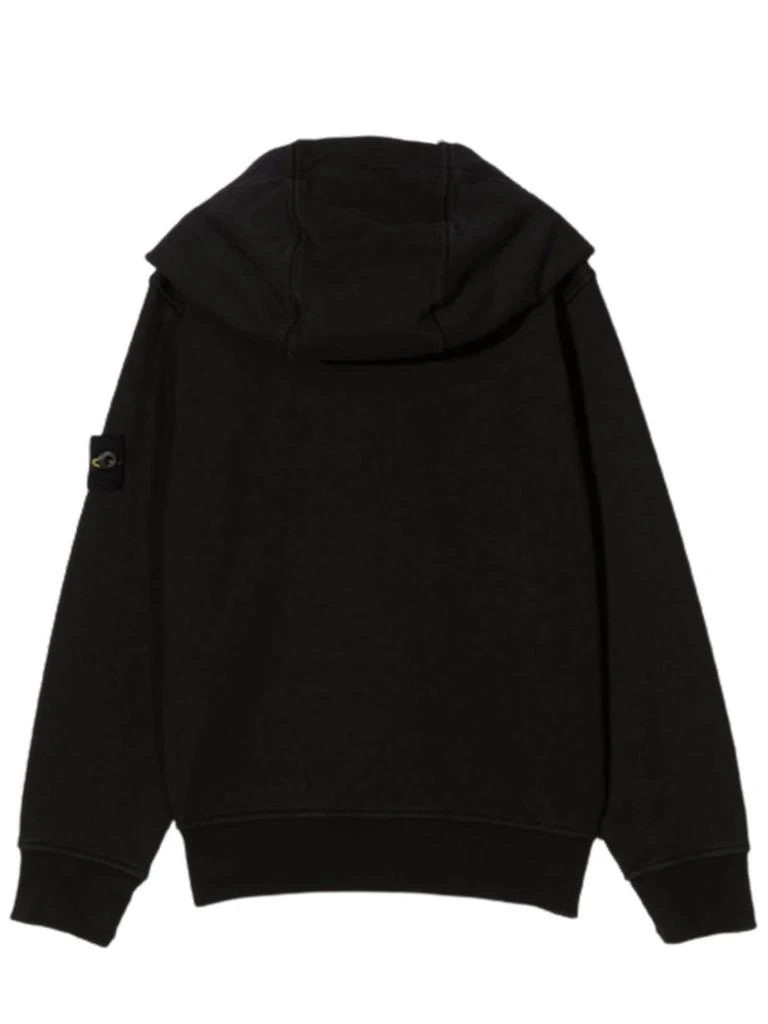 商品Stone Island Junior|Black Cotton Hoodie,价格¥1260,第2张图片详细描述