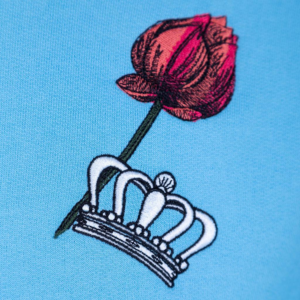 商品The Messi Store|Chest Flower & Crown Embroidery Hoodie - Messi Blue,价格¥699,第6张图片详细描述