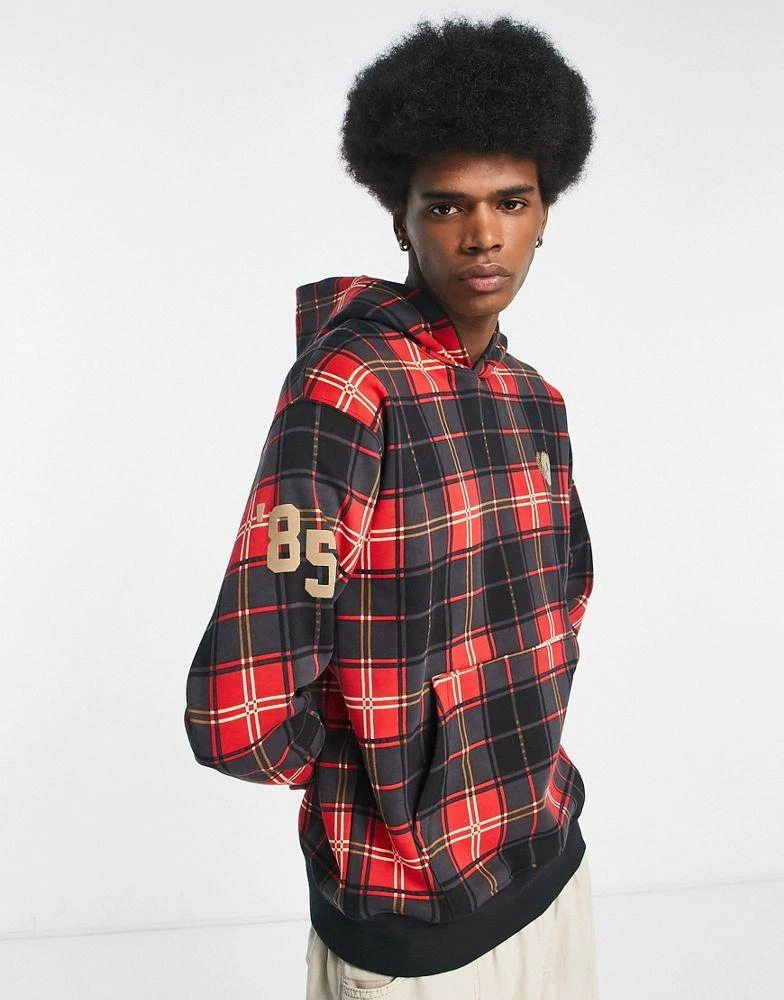 商品Jordan|Jordan essentials hoodie in fire red check with back embroidery,价格¥524,第1张图片