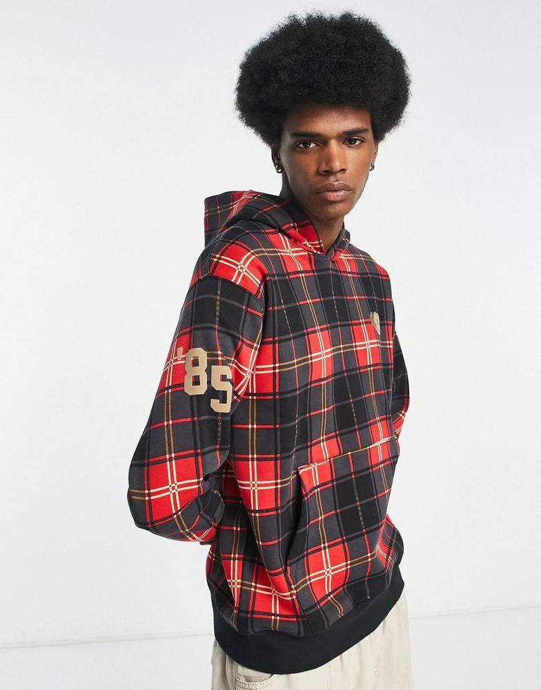 商品Jordan|Jordan essentials hoodie in fire red check with back embroidery,价格¥646,第1张图片