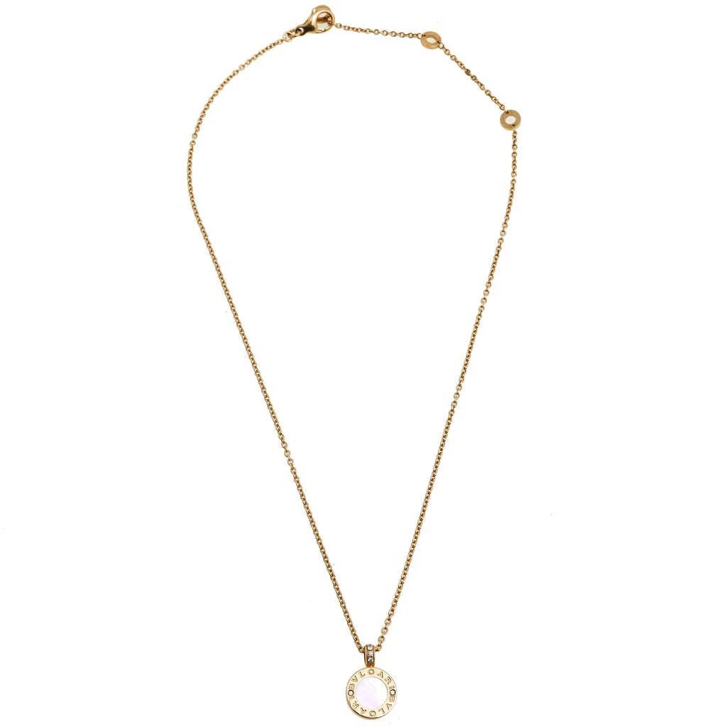 商品[二手商品] BVLGARI|Bvlgari Bvlgari Diamond Mother of Pearl Onyx 18k Rose Gold Pendant Necklace,价格¥12180,第3张图片详细描述