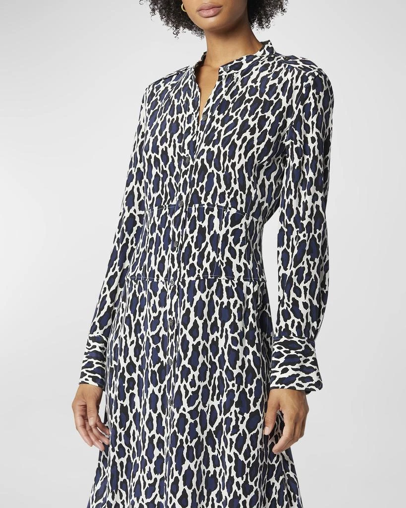 Thea Animal-Print Button-Down Midi Dress 商品