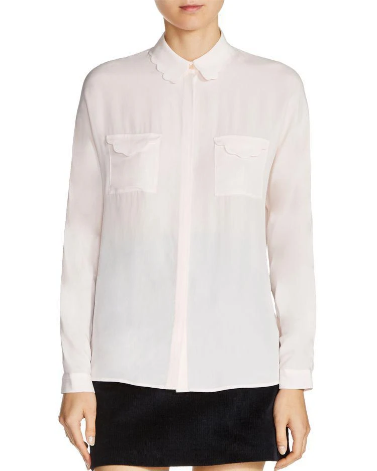 商品Maje|Coline Scalloped Shirt,价格¥1463,第1张图片