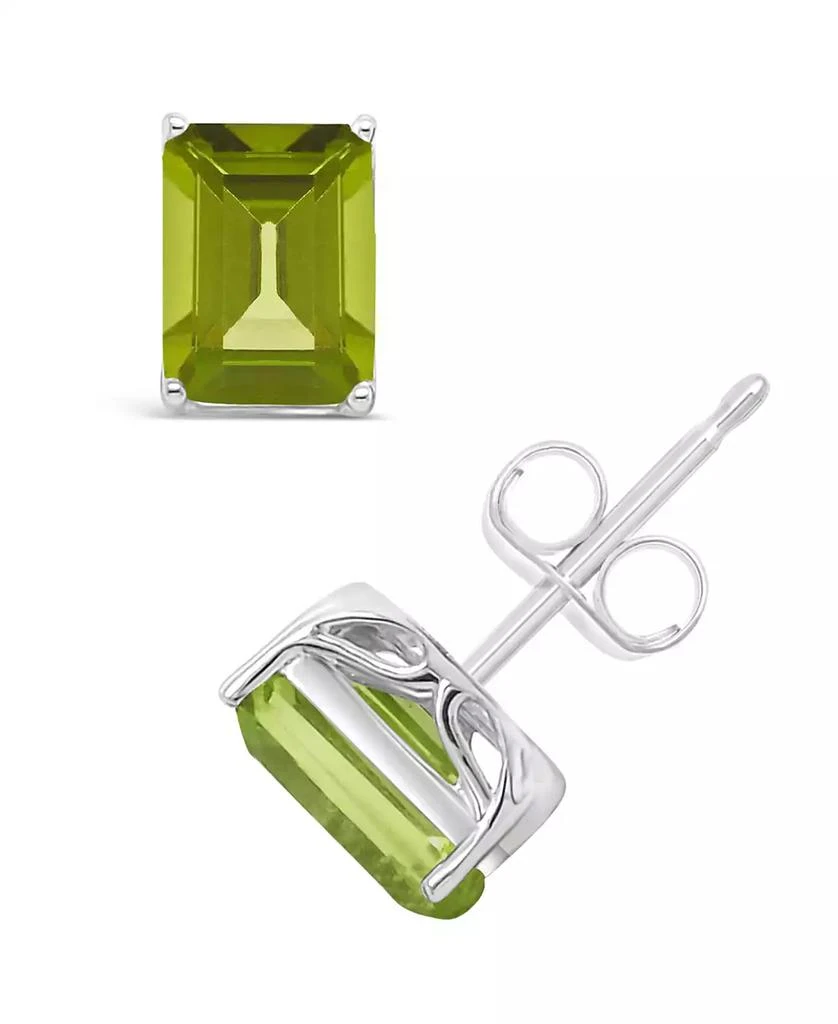 商品Macy's|Peridot (3-3/8 ct. t.w.) Stud Earrings in 14K White Gold,价格¥4188,第1张图片