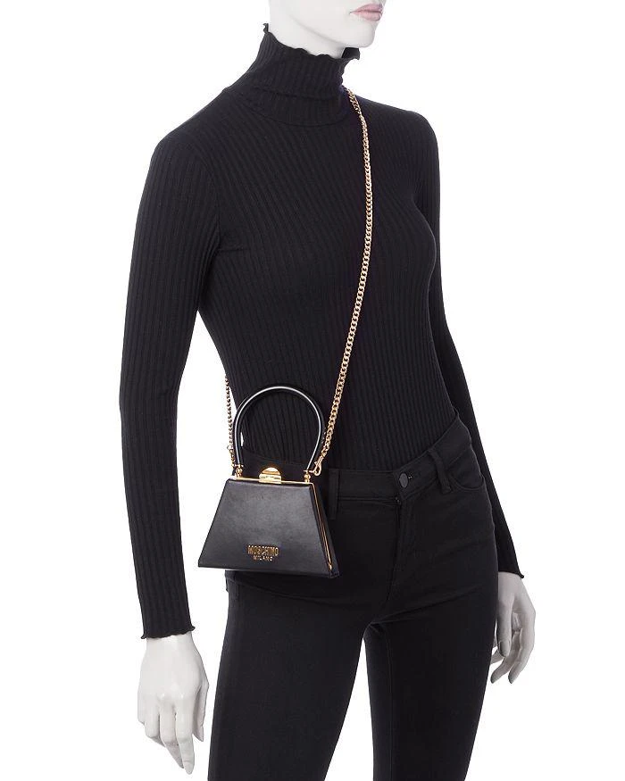 商品Moschino|Mini Top Handle Leather Crossbody,价格¥6418,第2张图片详细描述