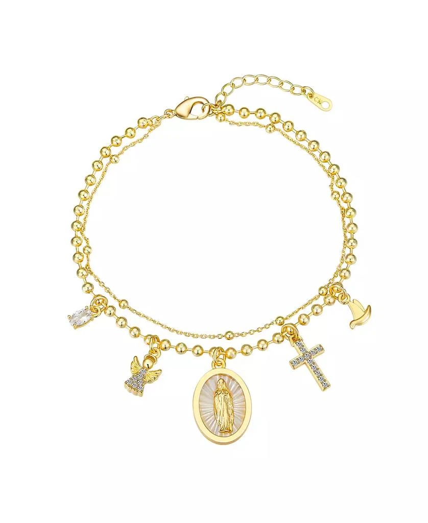 商品Unwritten|Cubic Zirconia and Mother of Pearl Virgin Mary Angel Cross Dove Bracelet,价格¥103,第1张图片