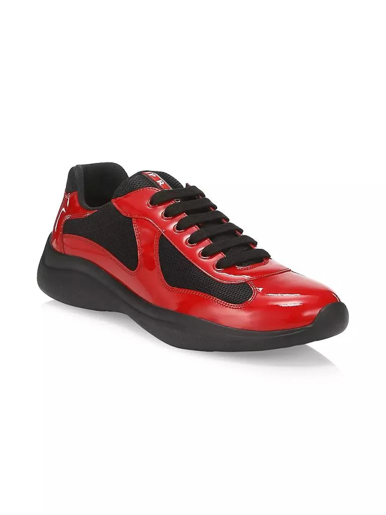 商品Prada|America's Cup Patent Leather & Technical Fabric Sneakers,价格¥6329,第2张图片详细描述