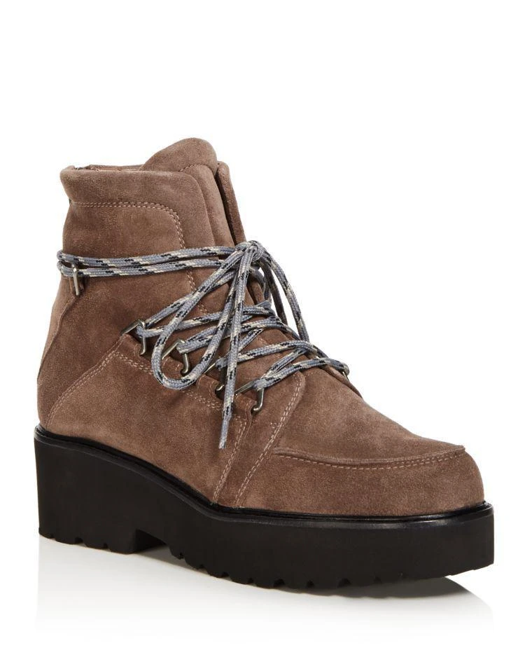 商品Stuart Weitzman|Women's Belowdeck Suede Platform Lace Up Booties,价格¥1601,第1张图片