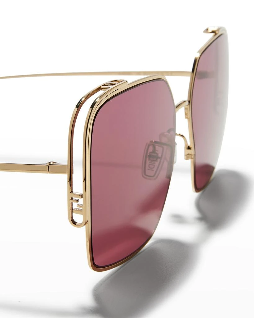 商品Fendi|Padlock Square Metal Sunglasses,价格¥3703,第4张图片详细描述