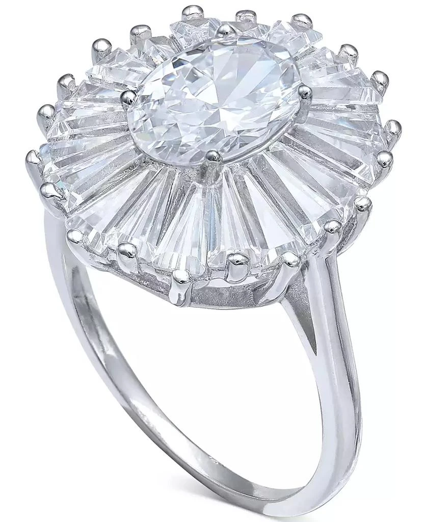 商品Giani Bernini|Cubic Zirconia Tapered Flower Oval & Baguette Ring (5-3/8 ct. t.w.) in Sterling Silver (Also Available in Orange, Blue, and Light Blue),价格¥352,第4张图片详细描述