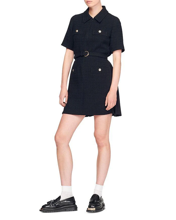 商品Sandro|Nour Tweed Shirt Dress,价格¥2723,第2张图片详细描述