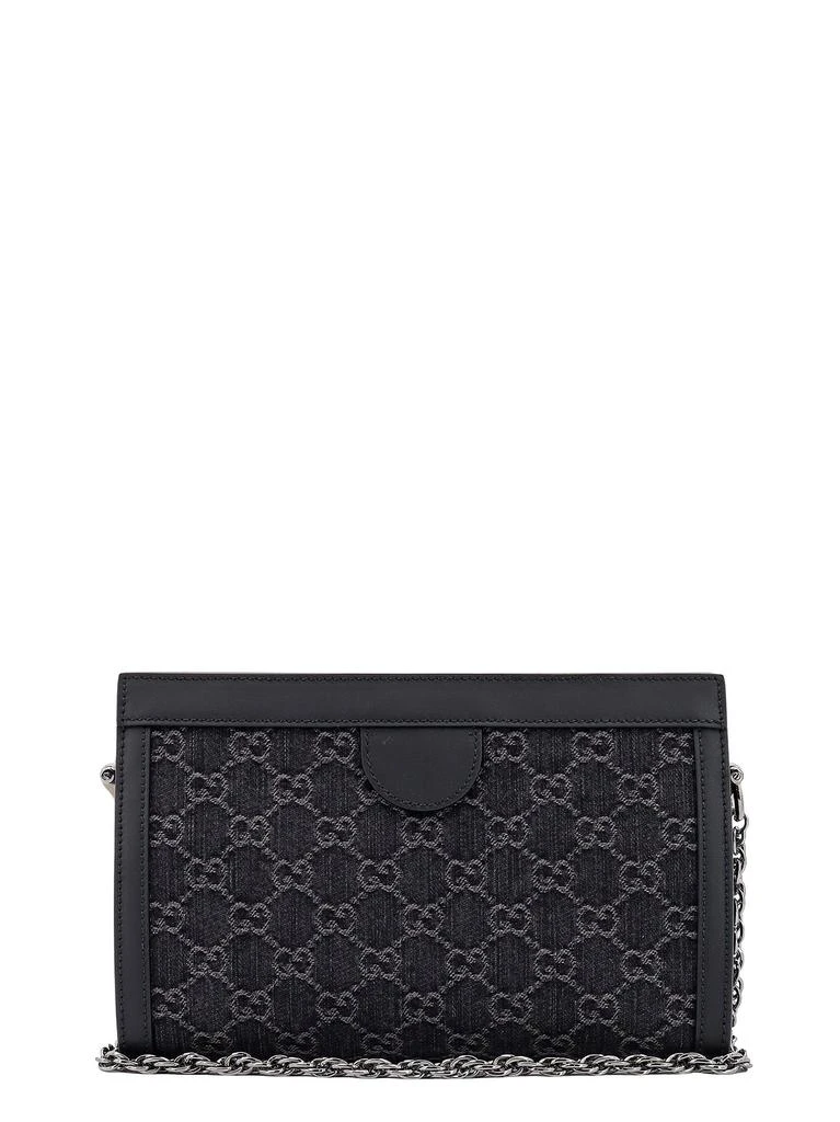 商品Gucci|GG Denim and leather shoulder bag with frontal GG logo,价格¥15199,第2张图片详细描述