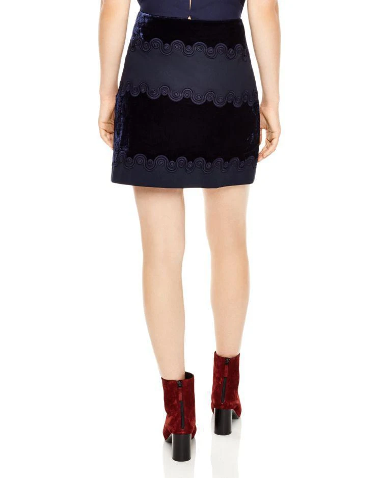 商品Sandro|Cathia Paneled Braid-Detail Mini Skirt,价格¥1463,第2张图片详细描述