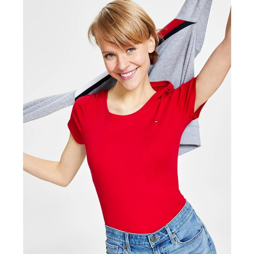 商品Tommy Hilfiger|Women's Cotton Scoop Neck T-Shirt, Created for Macy's,价格¥180,第1张图片