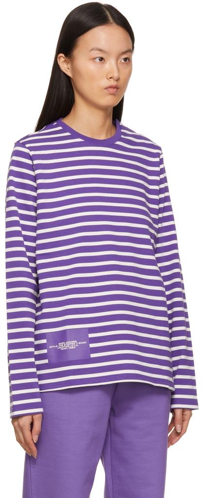 Purple & White 'The Striped T-Shirt' T-Shirt商品第2张图片规格展示