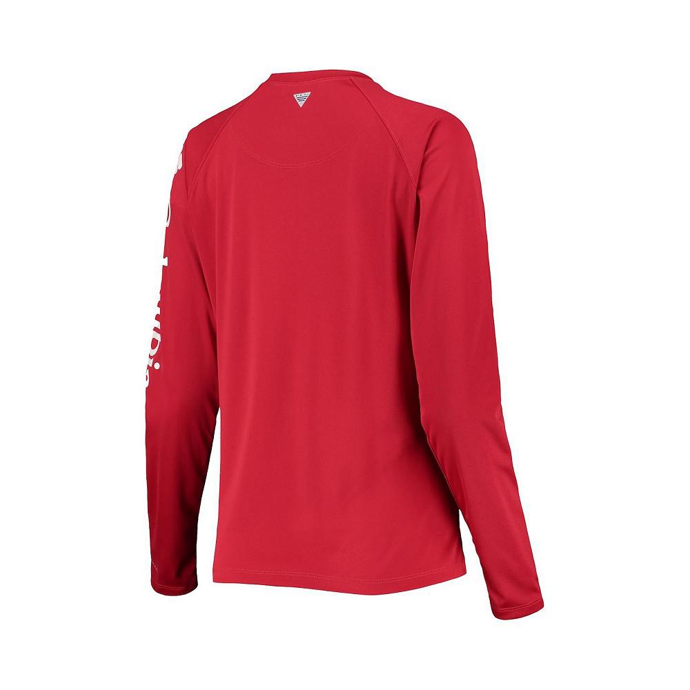 Women's Scarlet Ohio State Buckeyes PFG Tidal Long Sleeve T-shirt商品第4张图片规格展示