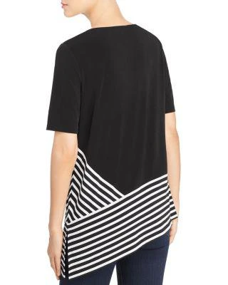 商品Calvin Klein|Asymmetric Striped-Hem 短袖上衣,价格¥133,第2张图片详细描述
