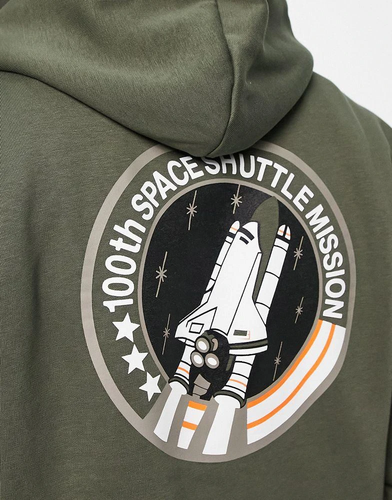 商品Alpha Industries|Alpha Industries NASA space shuttle back print hoodie in dark olive,价格¥679,第3张图片详细描述