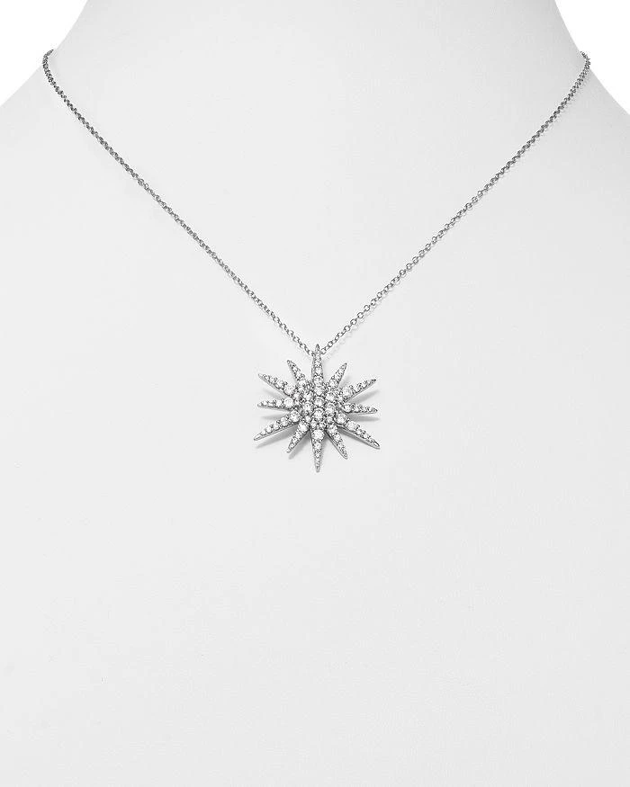商品Bloomingdale's|Diamond Starburst Pendant Necklace in 14K White Gold, 1.5 tcw,价格¥21353,第2张图片详细描述