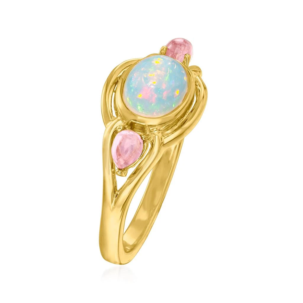 商品Ross-Simons|Ethiopian Opal and Pink Tourmaline Ring in 18kt Gold Over Sterling,价格¥1037,第3张图片详细描述