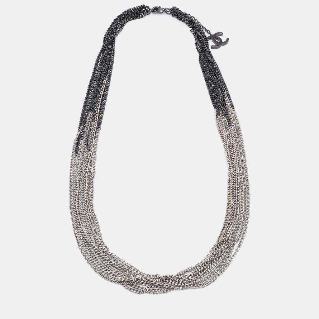 商品[二手商品] Chanel|Chanel Two-Tone Metal Chain Multi Layered Necklace,价格¥5224,第1张图片