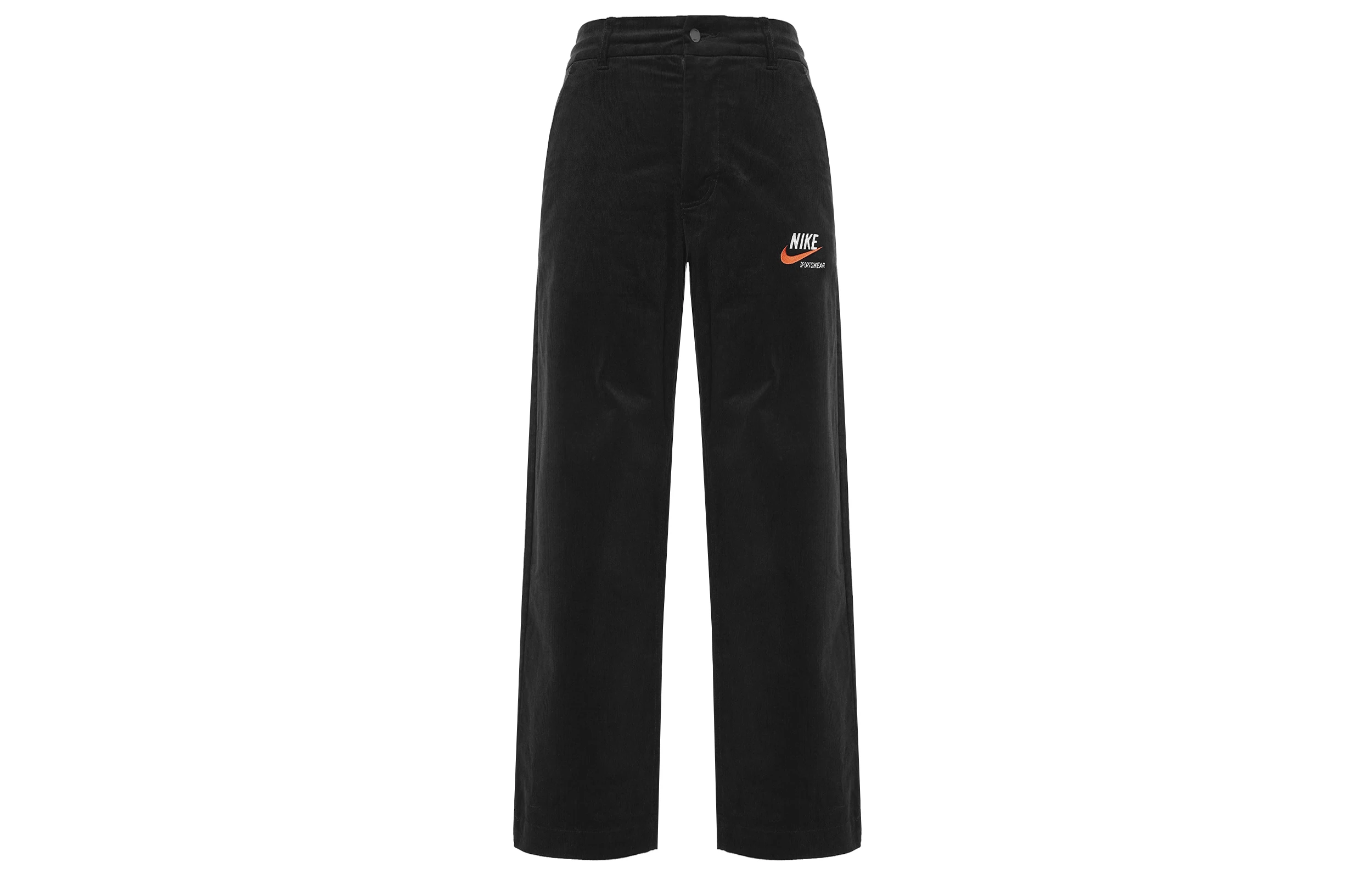 商品[国内直发] NIKE|Sportswear Trend 纯色Logo标志刺绣直筒休闲裤 男款 黑色,价格¥300,第1张图片