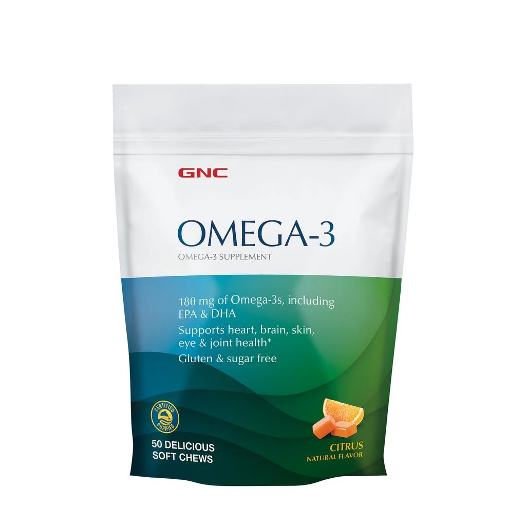 商品GNC|欧米茄3软咀嚼片 - 柑橘味 50粒,价格¥208,第1张图片