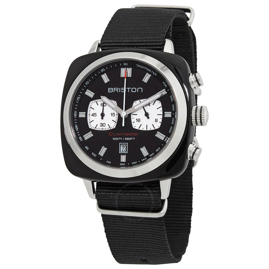 商品Briston|Clubmaster Chronograph Quartz Black Dial Men's Watch 17142.SA.BS.1.NB,价格¥2802,第1张图片