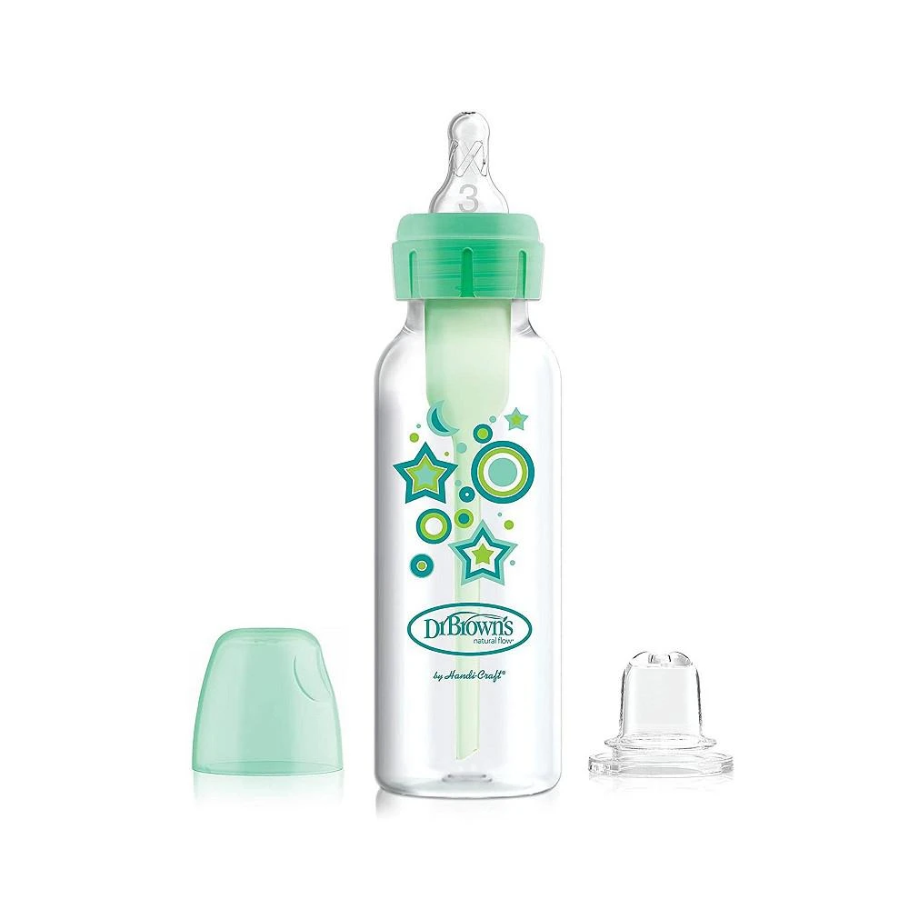 商品Dr. Browns|Options+ Anti-Colic Baby Bottle to Sippy Bottle Starter Kit, 8oz, Green,价格¥149,第1张图片