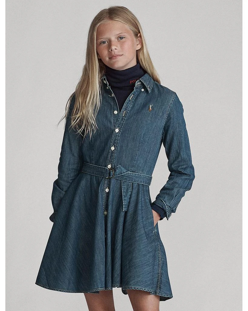 Girls' Denim Shirt Dress with Belt - Little Kid, Big Kid 商品