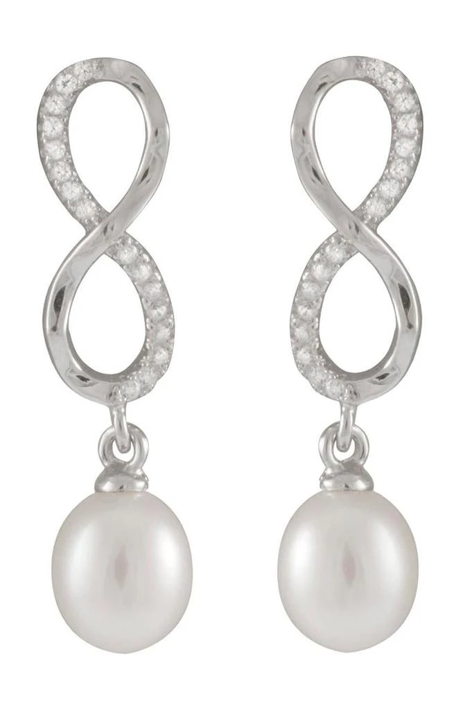 商品Splendid Pearls|Dangling 7.5-8mm Pearl Infinity Earrings,价格¥298,第1张图片