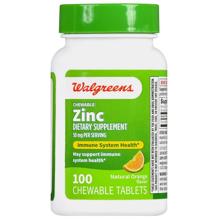 商品Walgreens|Chewable Zinc 50 mg Tablets Natural Orange,价格¥74,第2张图片详细描述