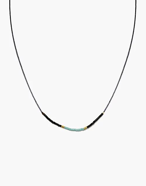 Cast of Stones Beaded Intention Necklace in Turquoise and Black商品第1张图片规格展示
