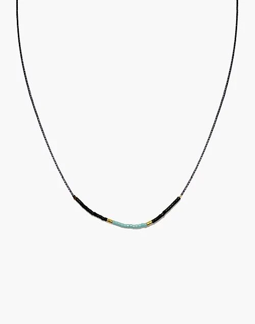 商品Madewell|Cast of Stones Beaded Intention Necklace in Turquoise and Black,价格¥191,第1张图片详细描述