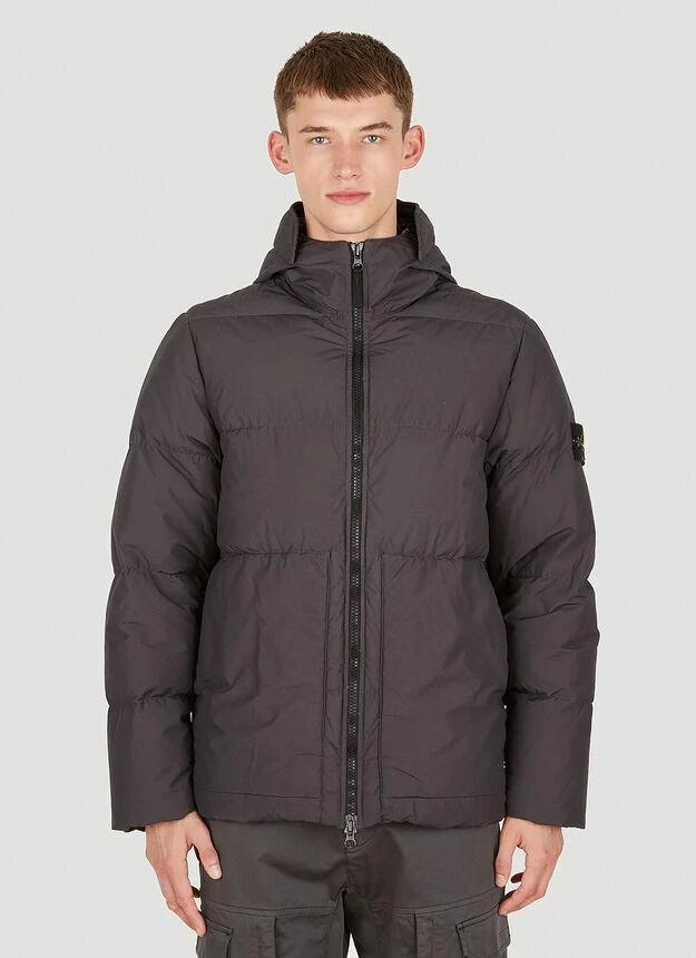 商品Stone Island|Split Hooded Puffer Jacket in Black,价格¥7683,第1张图片