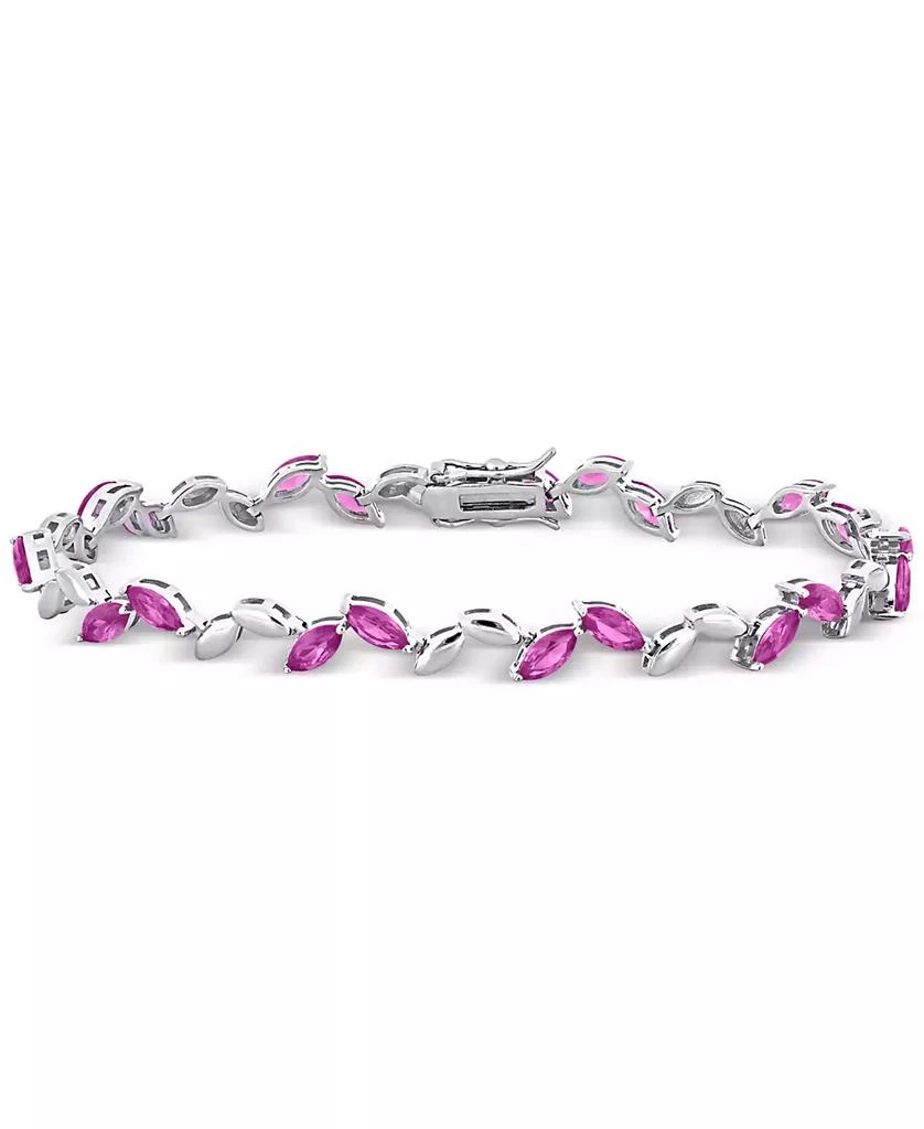 商品Macy's|Lab-Created Pink Sapphire & Polished Marquise Link Bracelet (9-1/2 ct. t.w.),价格¥701,第1张图片