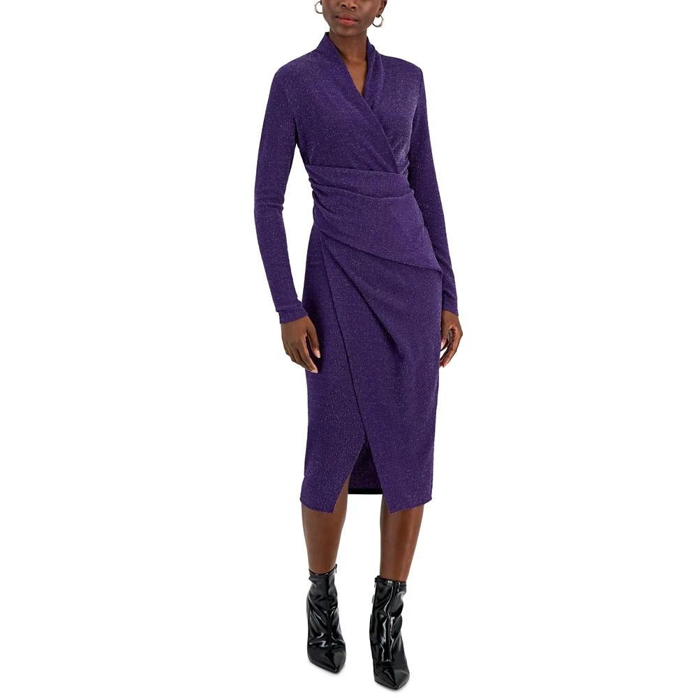 商品RACHEL Rachel Roy|Women's Bret Jersey Faux-Wrap Midi Dress,价格¥618,第1张图片