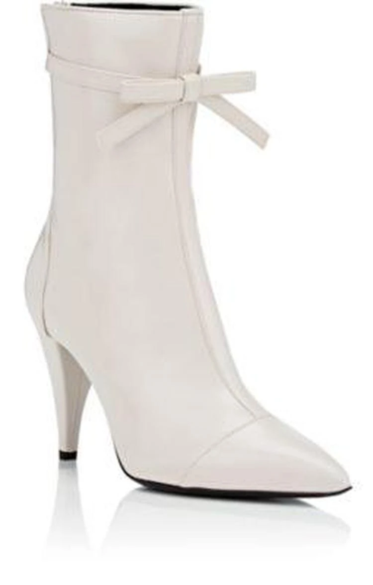 商品PHILOSOPHY di LORENZO SERAFINI|Bow-Embellished Spazzolato Leather Ankle Boots,价格¥3861,第2张图片详细描述