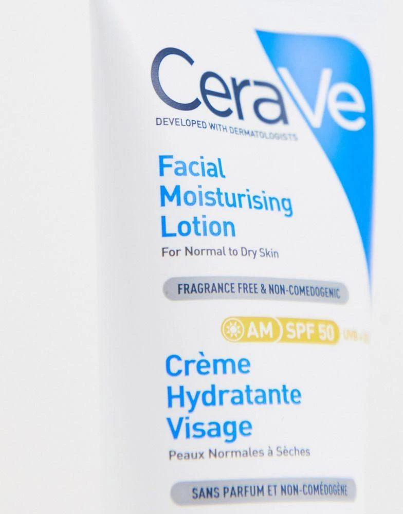 商品CeraVe|CeraVe AM Facial Moisturising Lotion SPF50 with Ceramides for Normal to Dry Skin 52ml,价格¥161,第2张图片详细描述