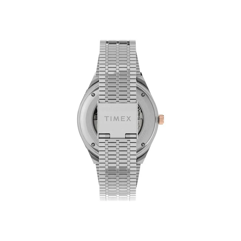 商品Timex|Men's M79 Automatic Silver-Tone Stainless Steel Bracelet Watch 40 mm,价格¥2160,第3张图片详细描述