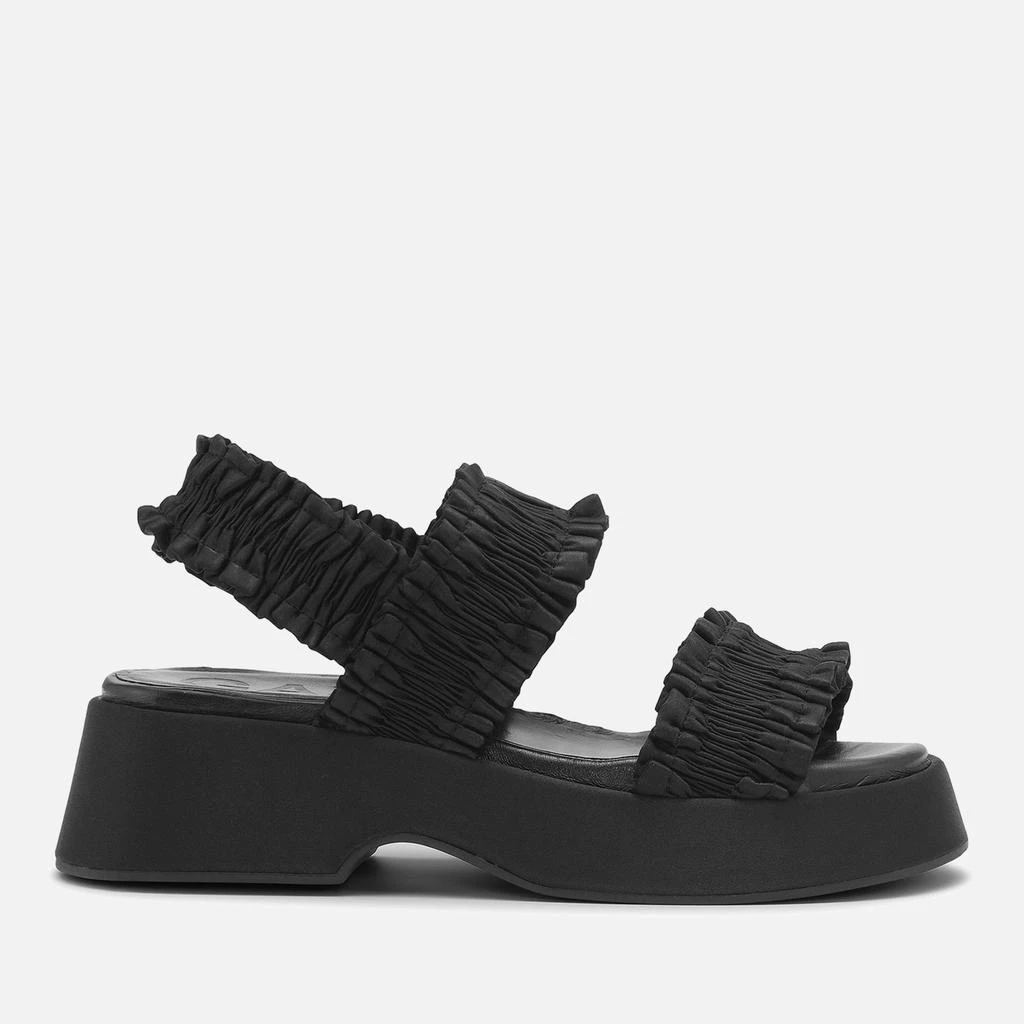 商品Ganni|Ganni Women's Ruched Satin Flatform Sandals,价格¥1975,第1张图片