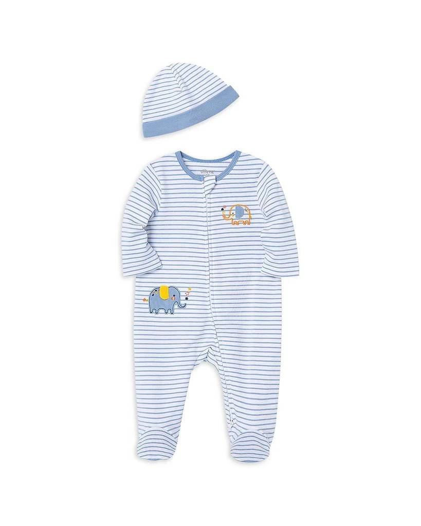 Boys' Cotton Striped Elephant Footie & Hat Set - Baby 商品
