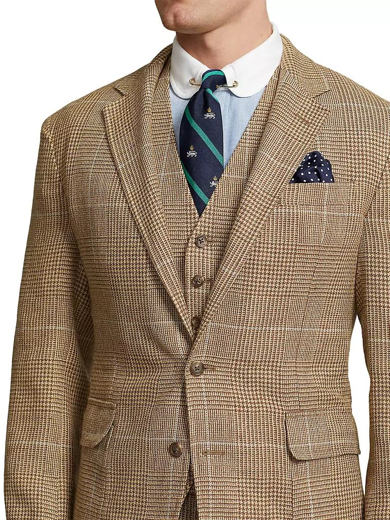 商品Ralph Lauren|Glen Check Silk, Linen, & Wool-Blend Two-Button Sport Coat,价格¥7439,第5张图片详细描述