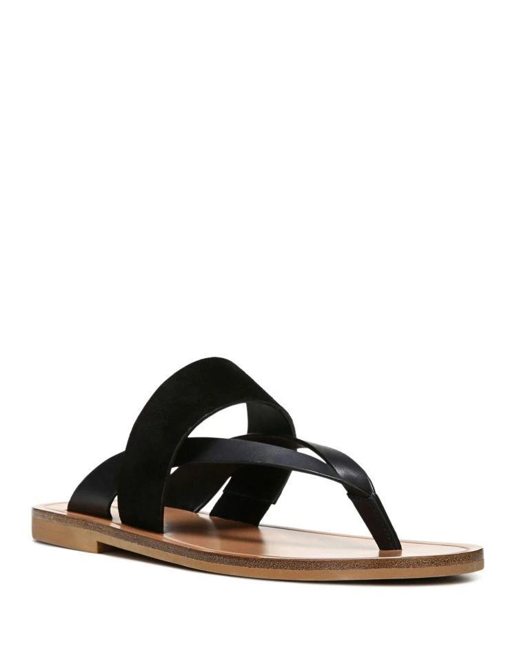 商品Vince|Tess Leather and Suede Thong Sandals,价格¥733,第1张图片