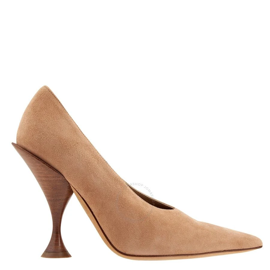 商品Burberry|Burberry Suede Pumps On Decorative Heel, Brand Size 36 (US Size 6),价格¥893,第1张图片